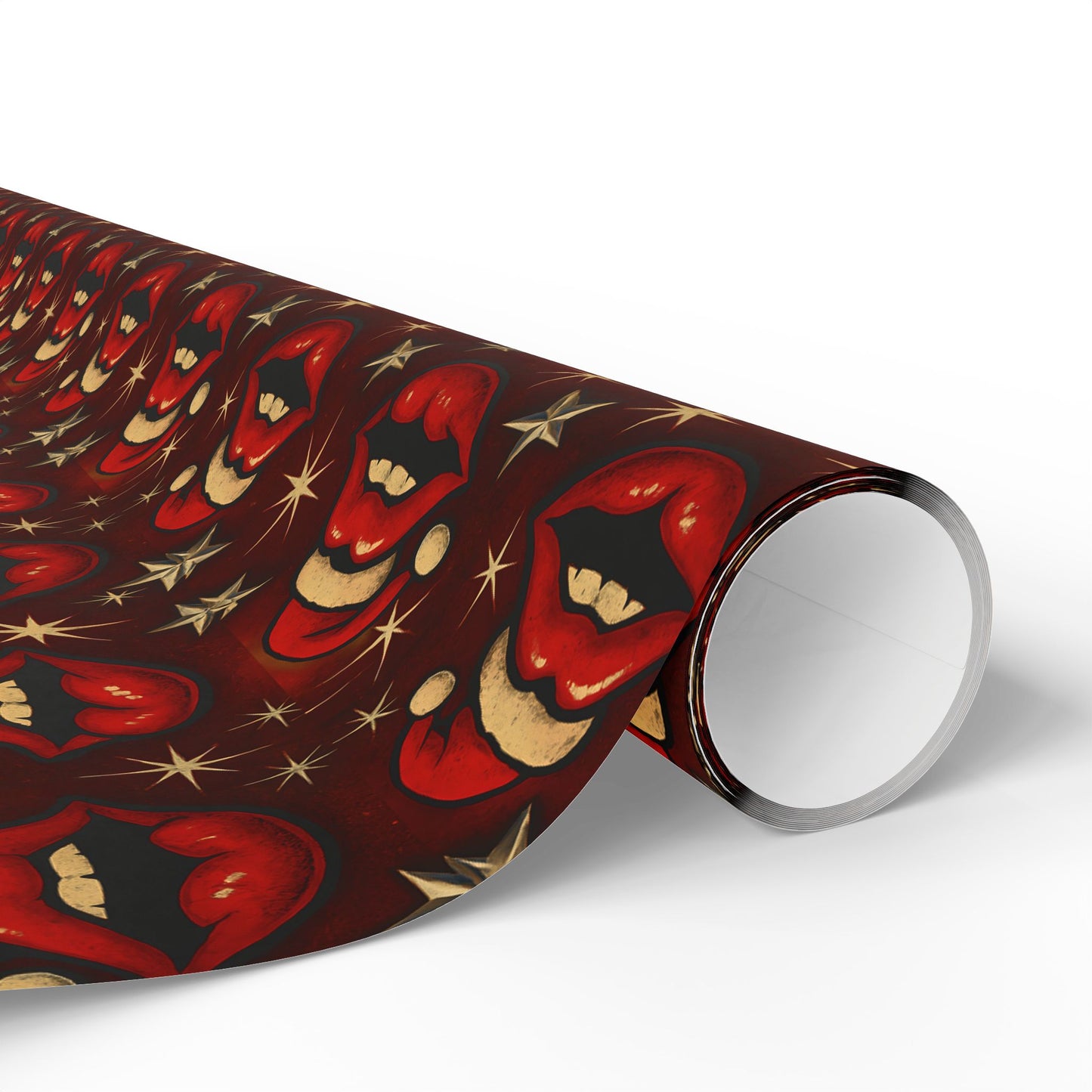 Santa lips Wrapping Papers | Holiday Candy Pattern