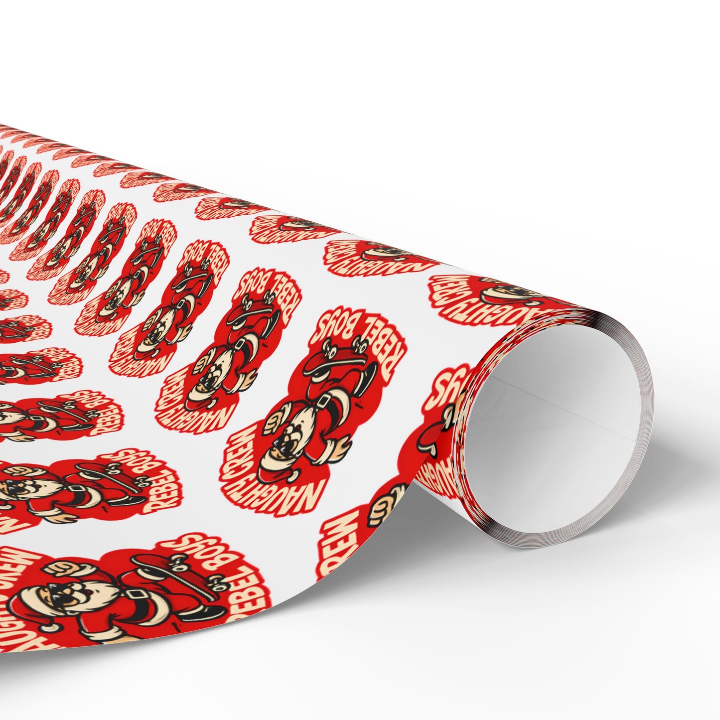 Naughty Crew Wrapping Papers, Gift Wrap Roll, Christmas Presents, Boys Birthday Party Supplies, Rebellious Kids Gift Packaging, Unique