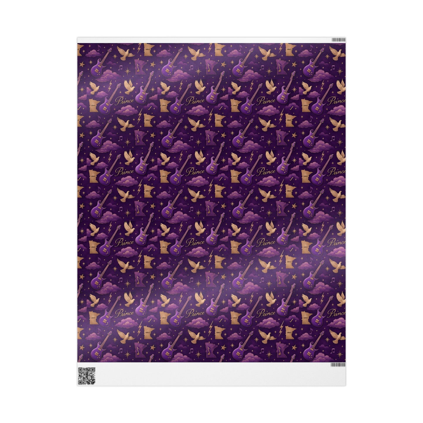 Wrapping Paper, Purple Rain Gift Wrap, Prince Inspired Present Paper, Music Lover Birthday Wrap, Holiday Gift, Unique Celebration Supplies