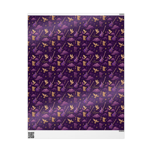 Wrapping Paper, Purple Rain Gift Wrap, Prince Inspired Present Paper, Music Lover Birthday Wrap, Holiday Gift, Unique Celebration Supplies