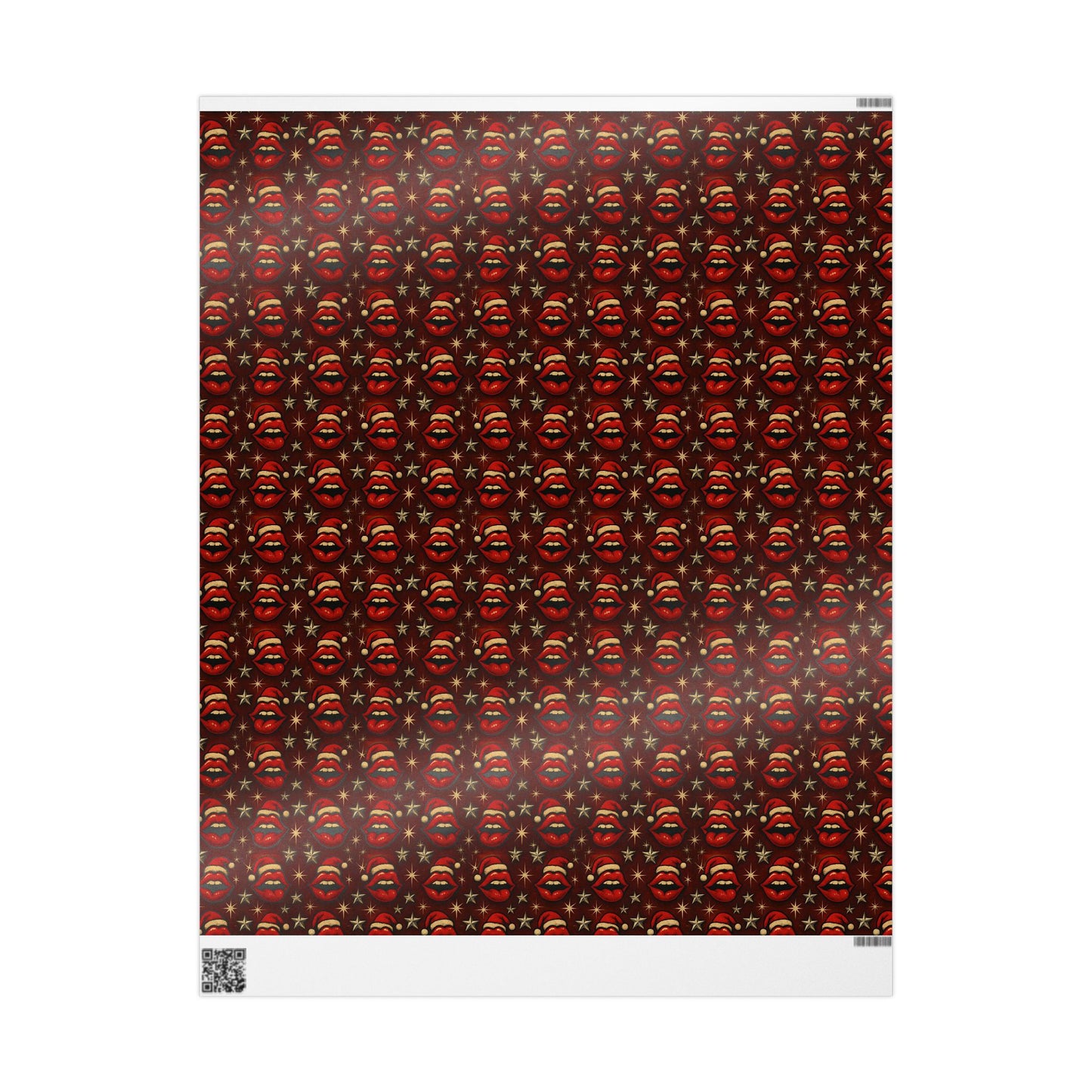 Santa lips Wrapping Papers | Holiday Candy Pattern