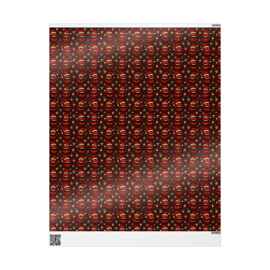 Santa lips Wrapping Papers | Holiday Candy Pattern