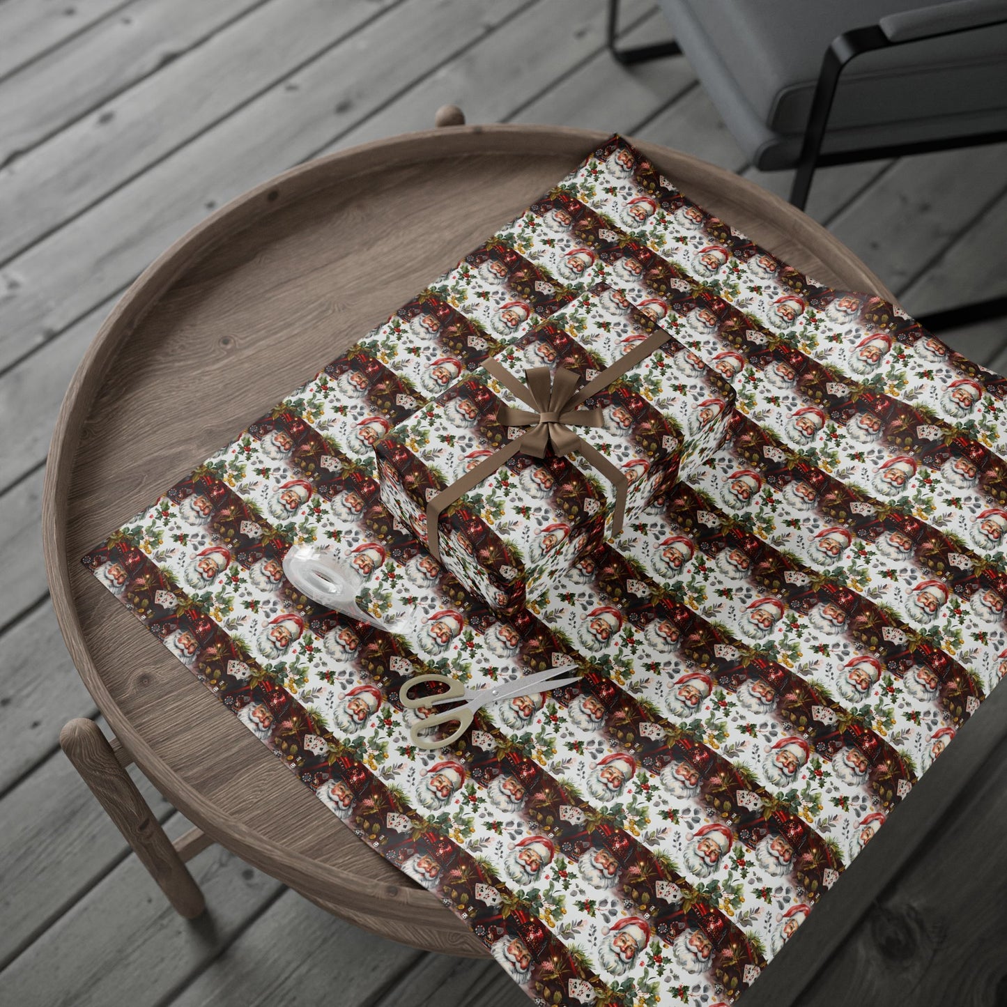 Christmas Casino Santa Wrapping Papers, Gift Wrap, Festive Present Decor, Holiday Party Supplies, Xmas Packaging Paper