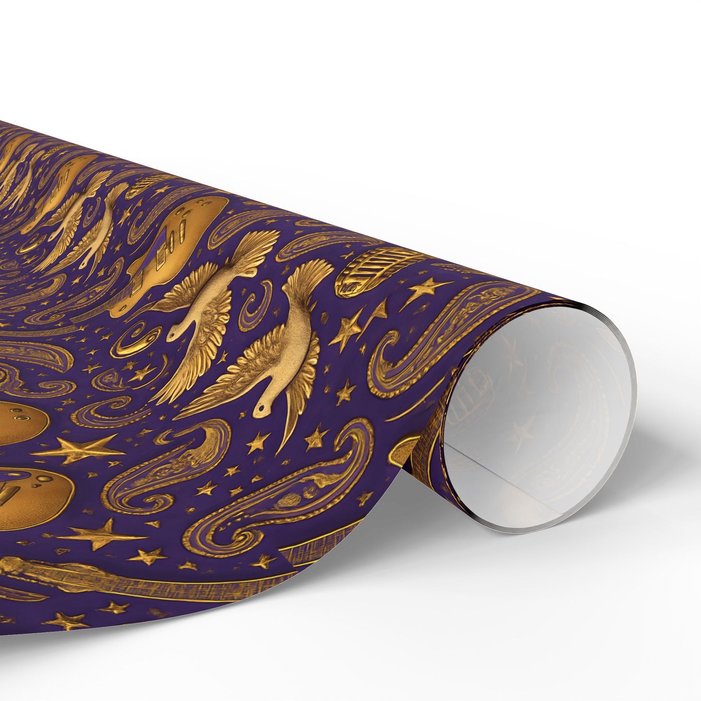 Wrapping Papers, Prince Paisley Dove Guitar Pattern, Gift Wrap Roll for Holidays, Birthdays, Special Occasions, Musician Gift Wrap, Unique