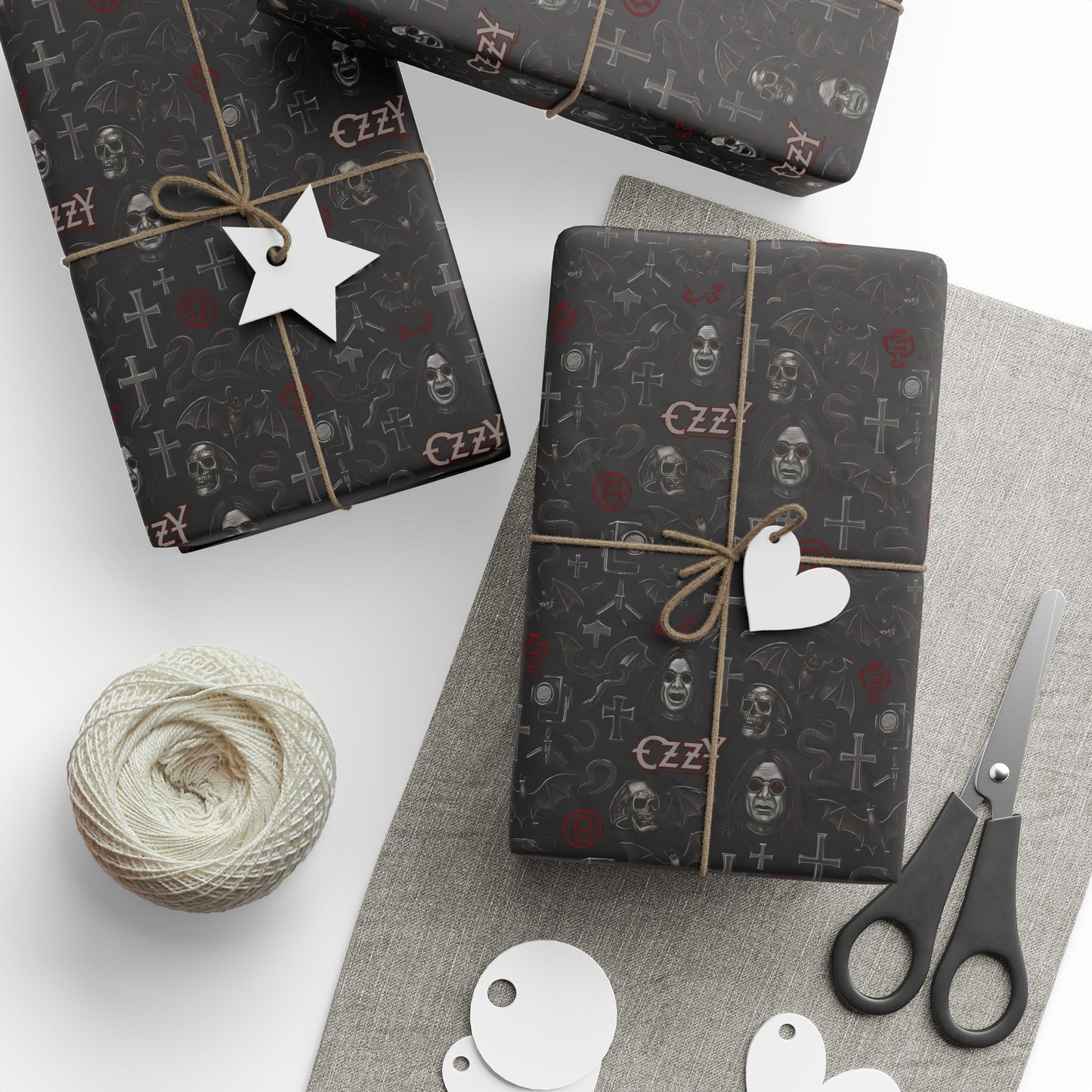 Gothic Wrapping Papers, Ozzy Osbourne Dark Floral Gift Wrap for Occasions, Unique Wrap for Birthdays, Holidays, DIY Projects, Occult Theme