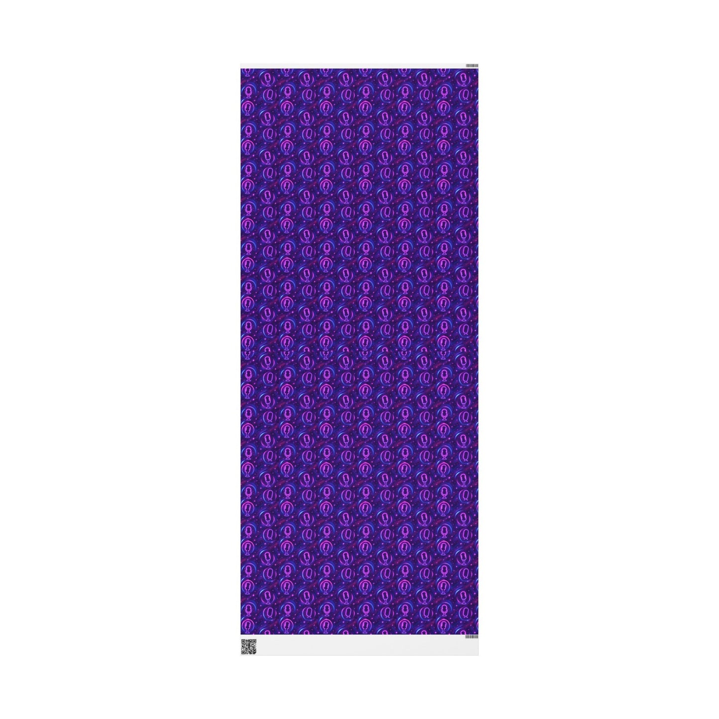 Rockstar neon microphones and stars wrapping paper | Holiday Gift Wrap, Dark Teal purple