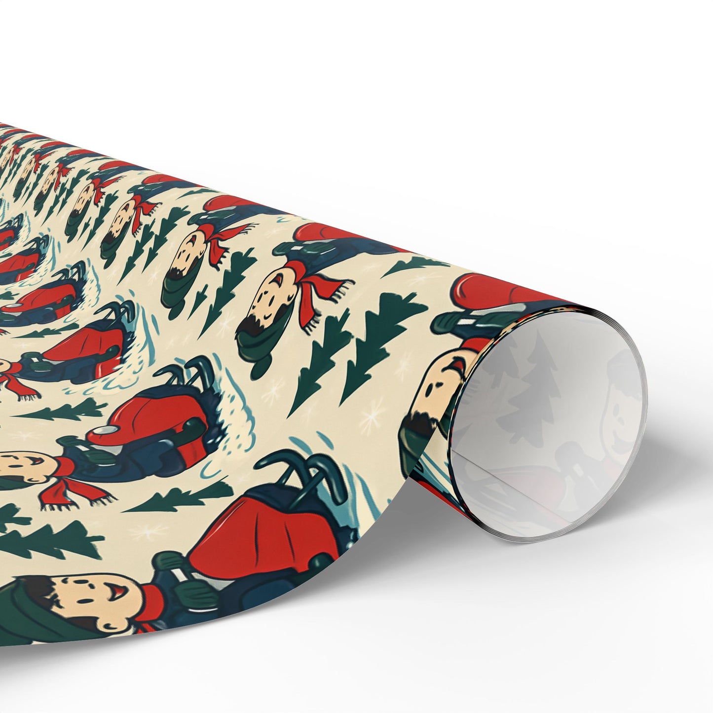 Snowmobiling Wrapping Paper, Winter Gift Wrap, Holiday Gift Wrap, Boys Birthday Party Supplies, Christmas Gift Wrap, Kids Gift Wrap