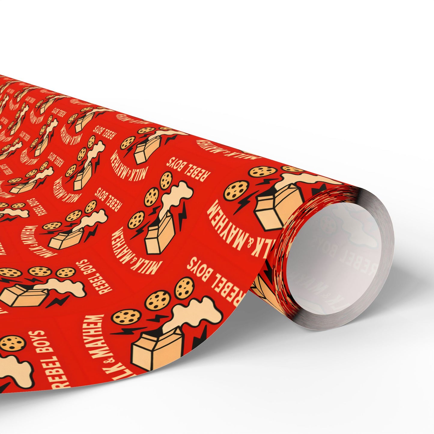 Rebel Boys Milk and Mayhem Wrapping Paper, Gift Wrap, Unique Design, Boys Birthday Party, Kids Gift Packaging, Fun Pattern