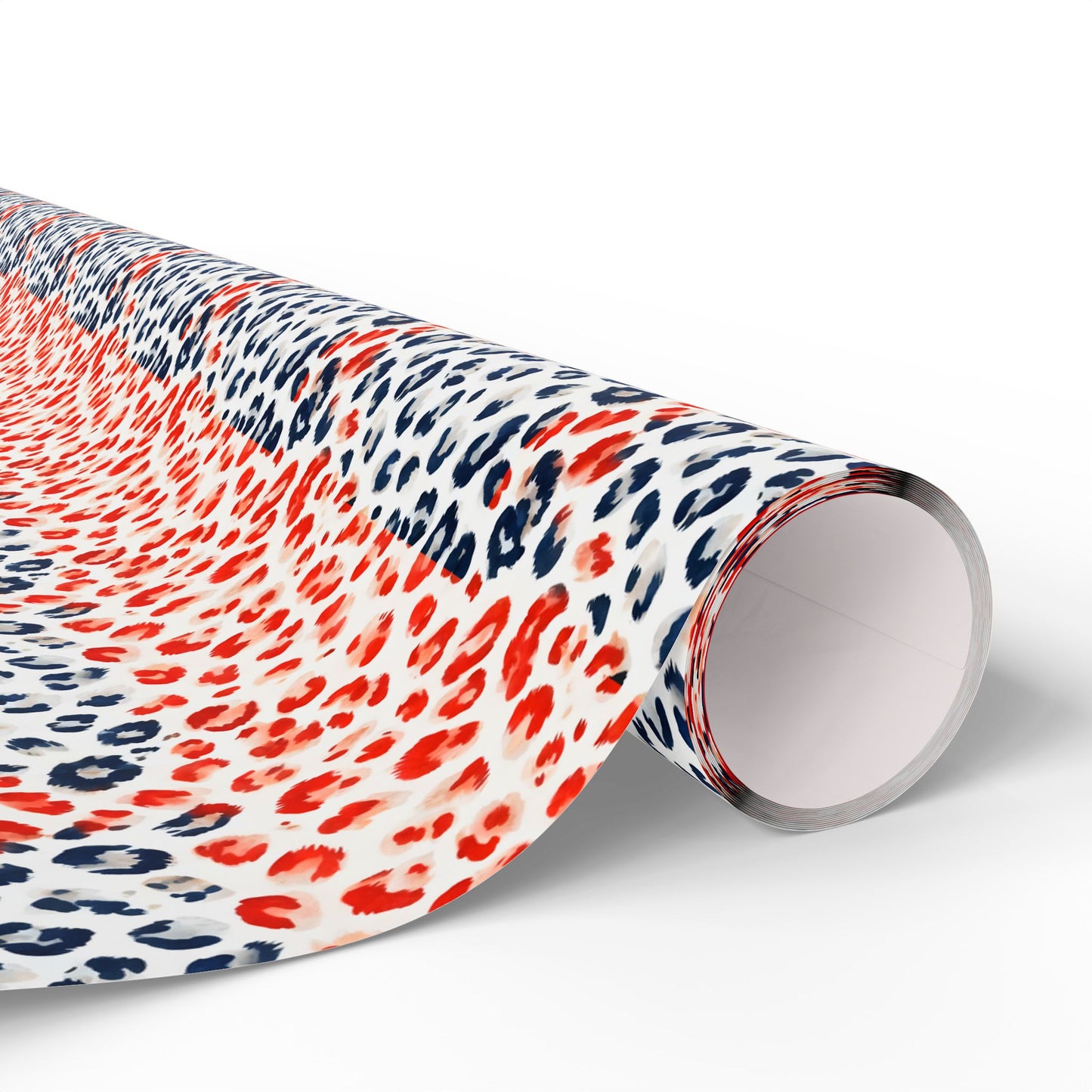 Cheetah Print Wrapping Paper, Red White Blue Animal Print Gift Wrap for Birthdays, Holidays, Presents, Scrapbooking, Decor, Crafting