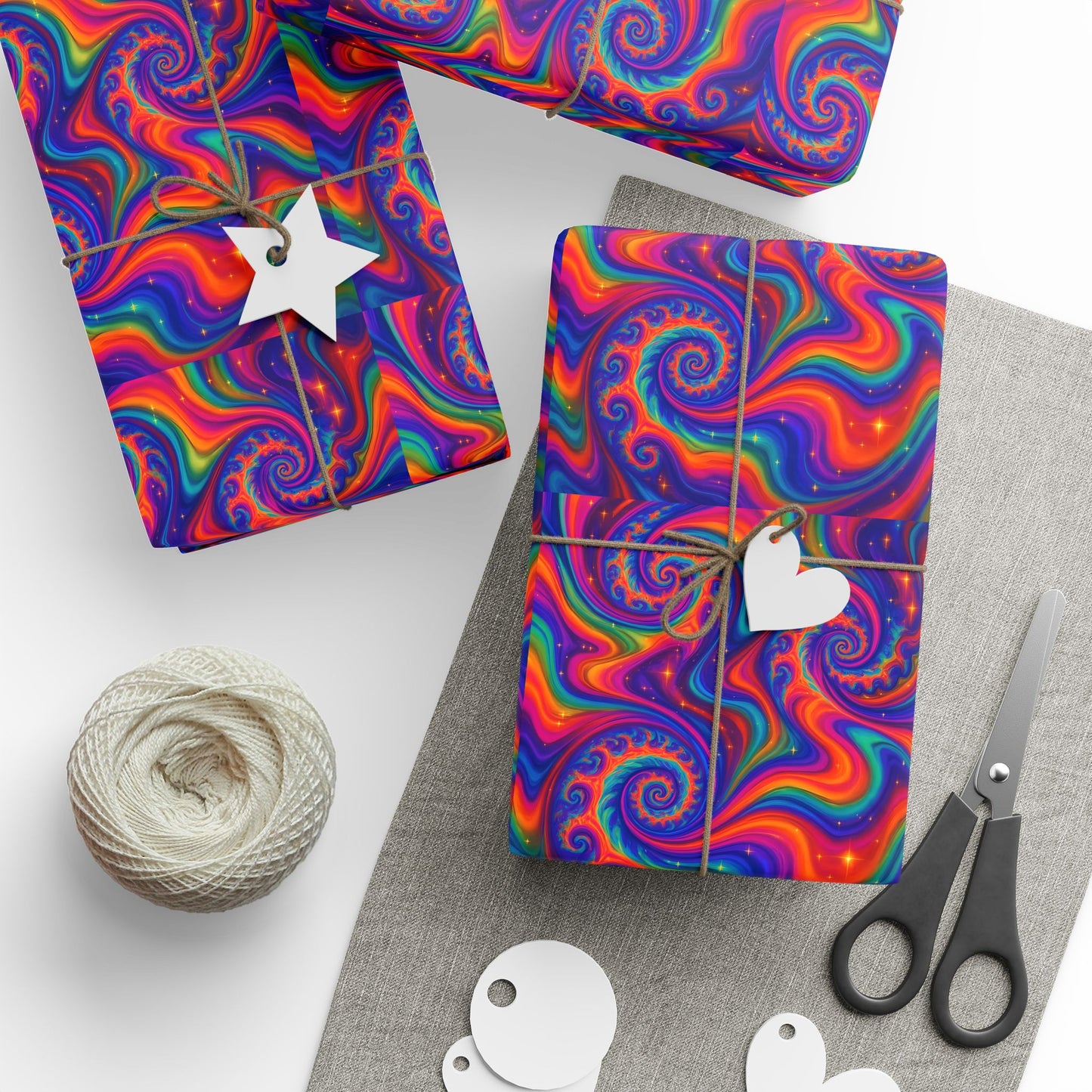 Psychedelic rockstar inspired Wrapping Papers, Gift Wrap Sheets for Music Lovers, Unique Holiday Gift Packaging, Music Themed