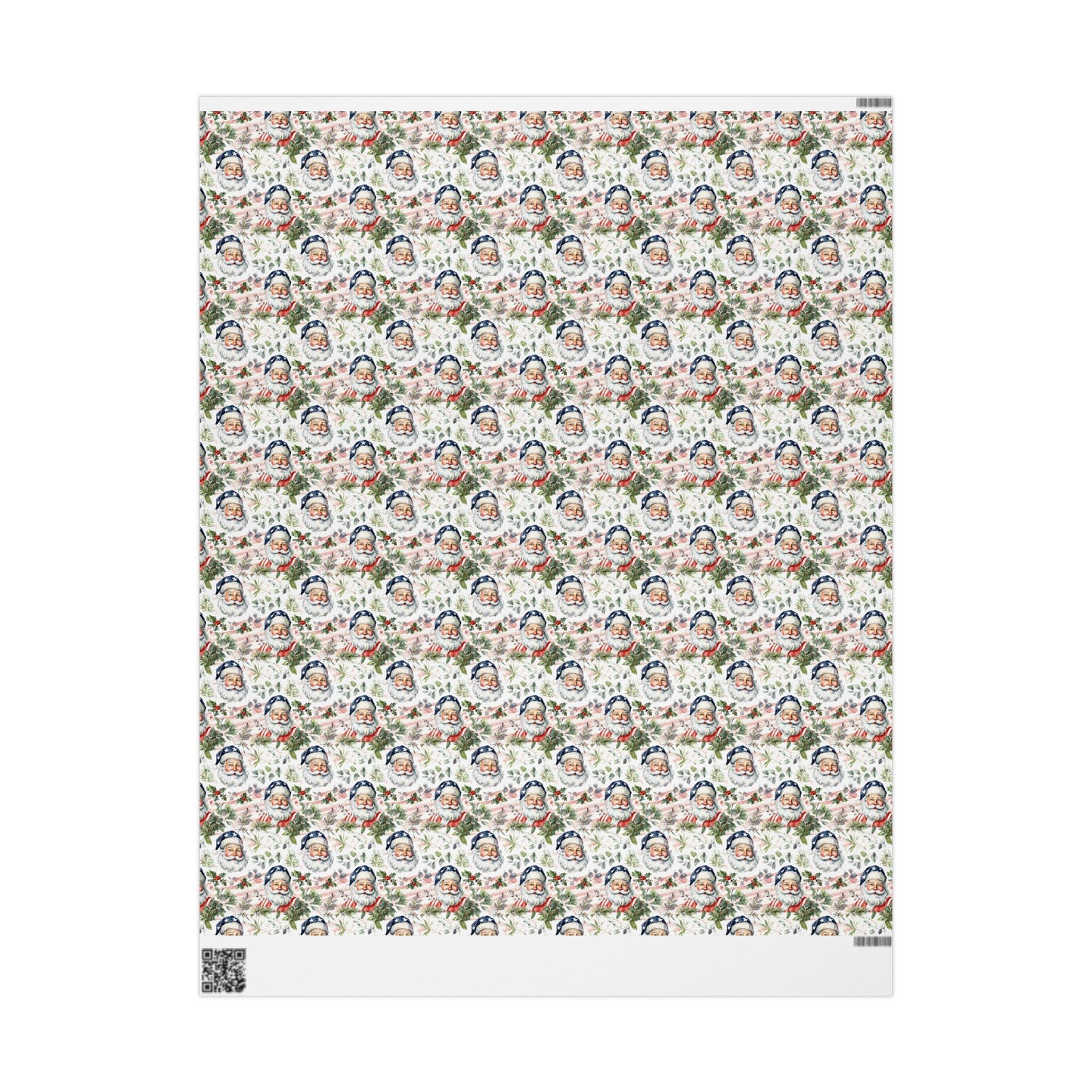 Wrapping Papers, American Santa Watercolor Gift Wrap, Christmas Holiday Wrapping Sheets, Festive Xmas Present Packaging, Decorative Craft