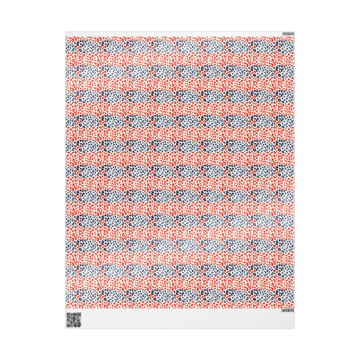 Cheetah Print Wrapping Paper, Red White Blue Animal Print Gift Wrap for Birthdays, Holidays, Presents, Scrapbooking, Decor, Crafting