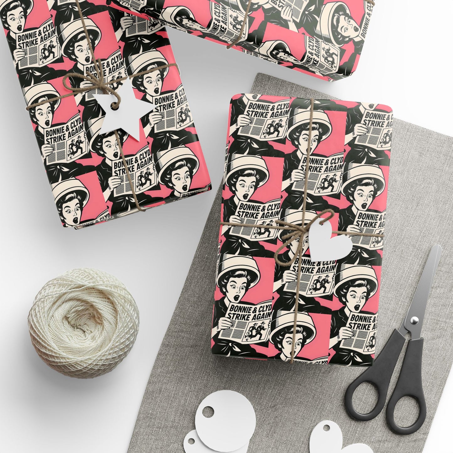Wrapping Paper, The Heist Club Gift Wrap, Christmas Holiday Present Decoration, Birthday Party Supplies, Elegant Black and Gold Design