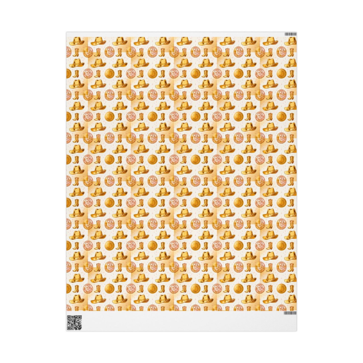 Bitcoin Cowboy Wrapping Paper, Cryptocurrency Christmas Gift Wrap, Digital Currency Holiday Present Decor, Blockchain Birthday Party