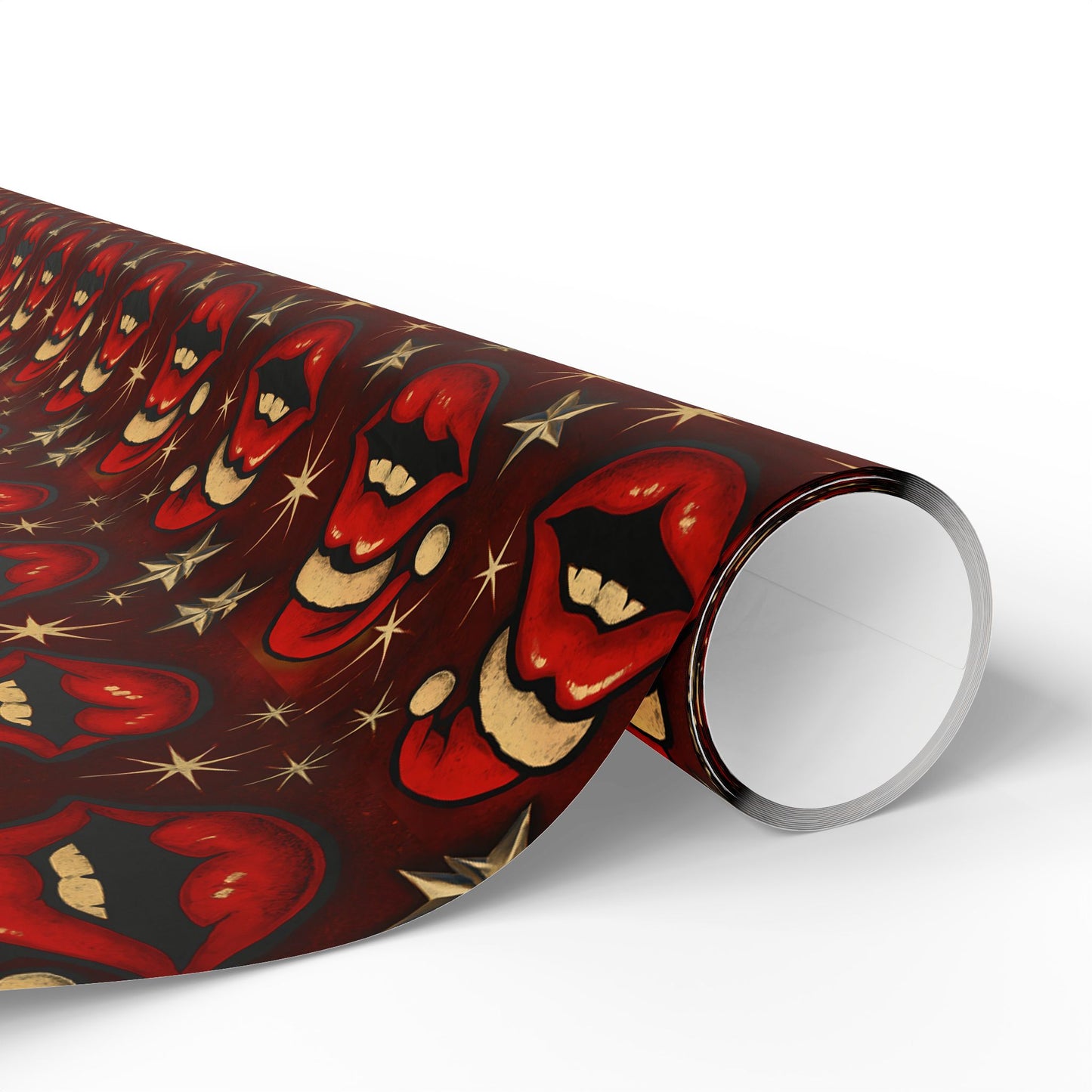Santa lips Wrapping Papers | Holiday Candy Pattern
