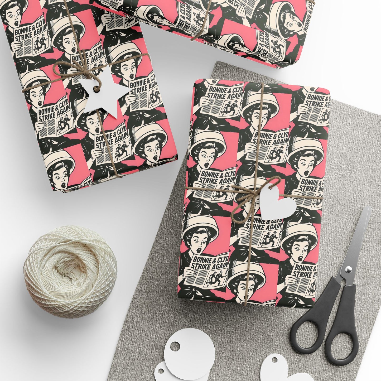 Wrapping Paper, The Heist Club Gift Wrap, Christmas Holiday Present Decoration, Birthday Party Supplies, Elegant Black and Gold Design