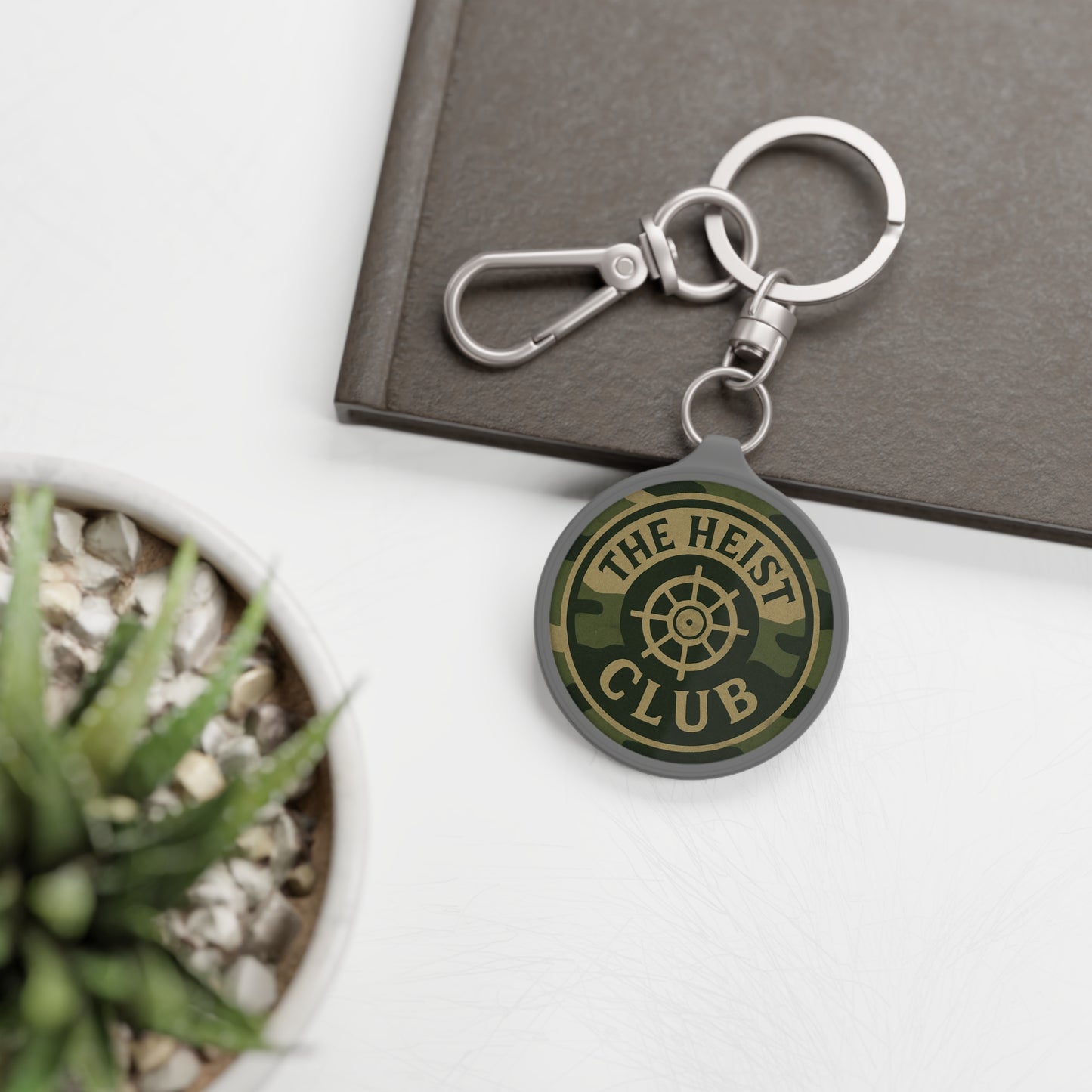 The Heist Club camo emblem Keyring Tag | Military badge keychain
