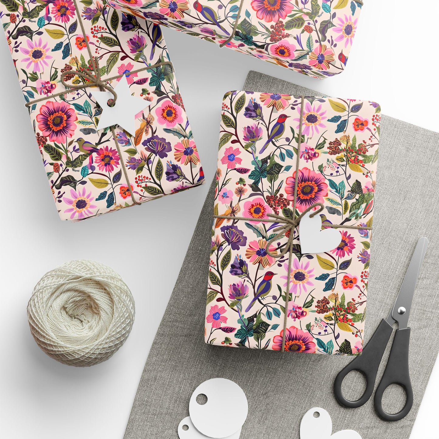 Floral Wrapping Paper, Botanical Gift Wrap for Nature Lovers, Greenery Design, Eco-Friendly Present, Holiday Gift Wrap, Decorative Paper