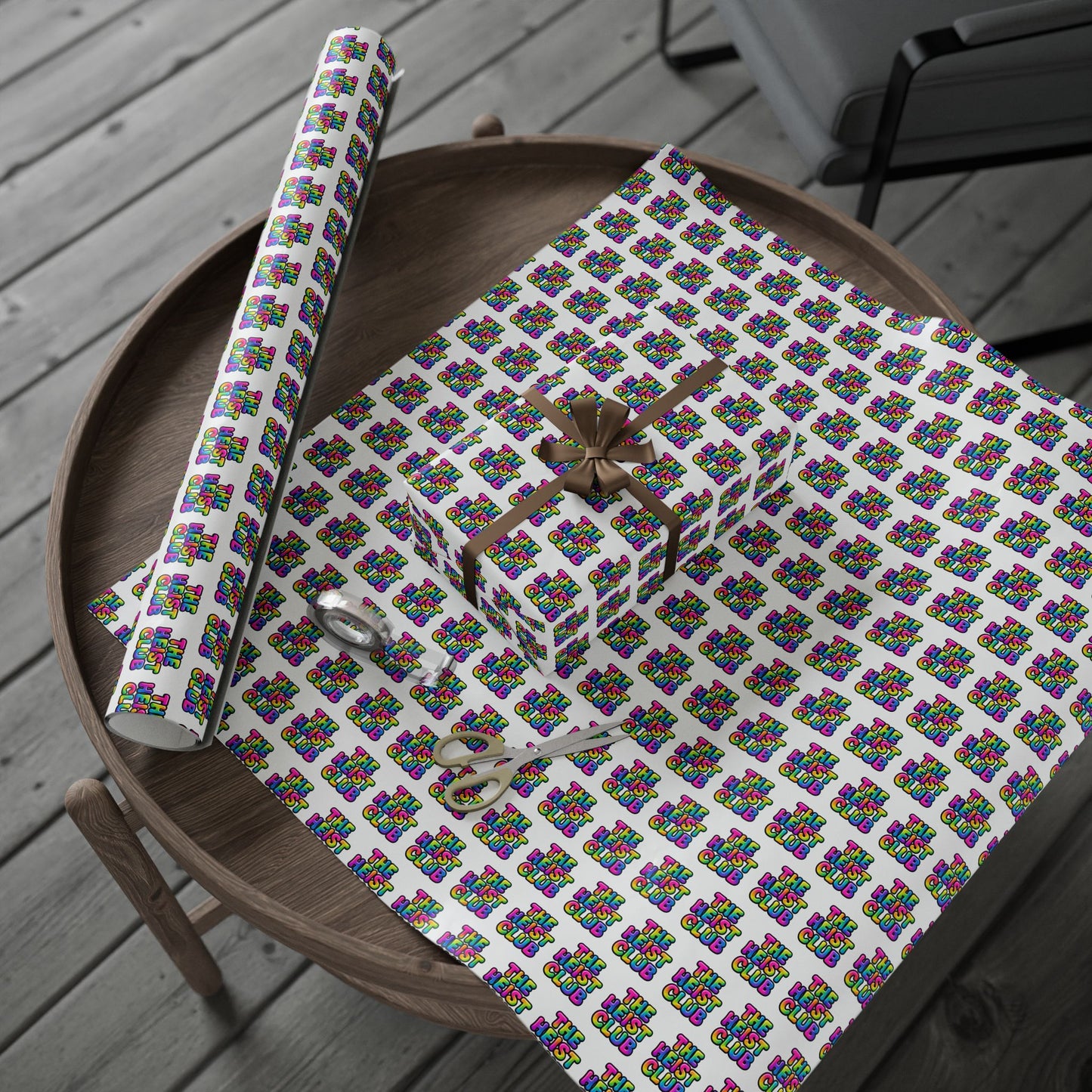 Wrapping Paper Set for Gift Wrapping, Birthday, Christmas, Holidays, The Heist Club Colorful Pattern