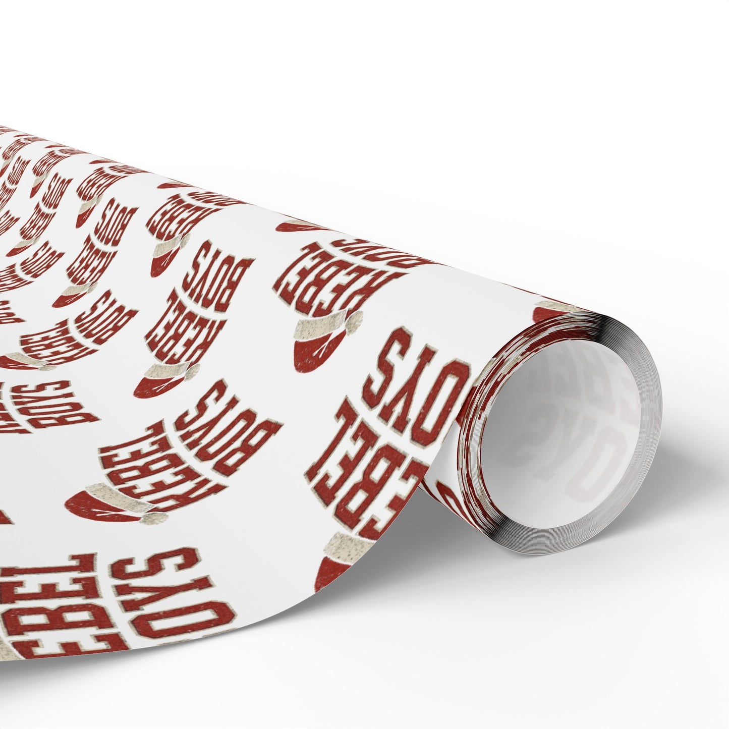 Rebel Boys Pattern Wrapping Paper | Red Typography Holiday Wrap