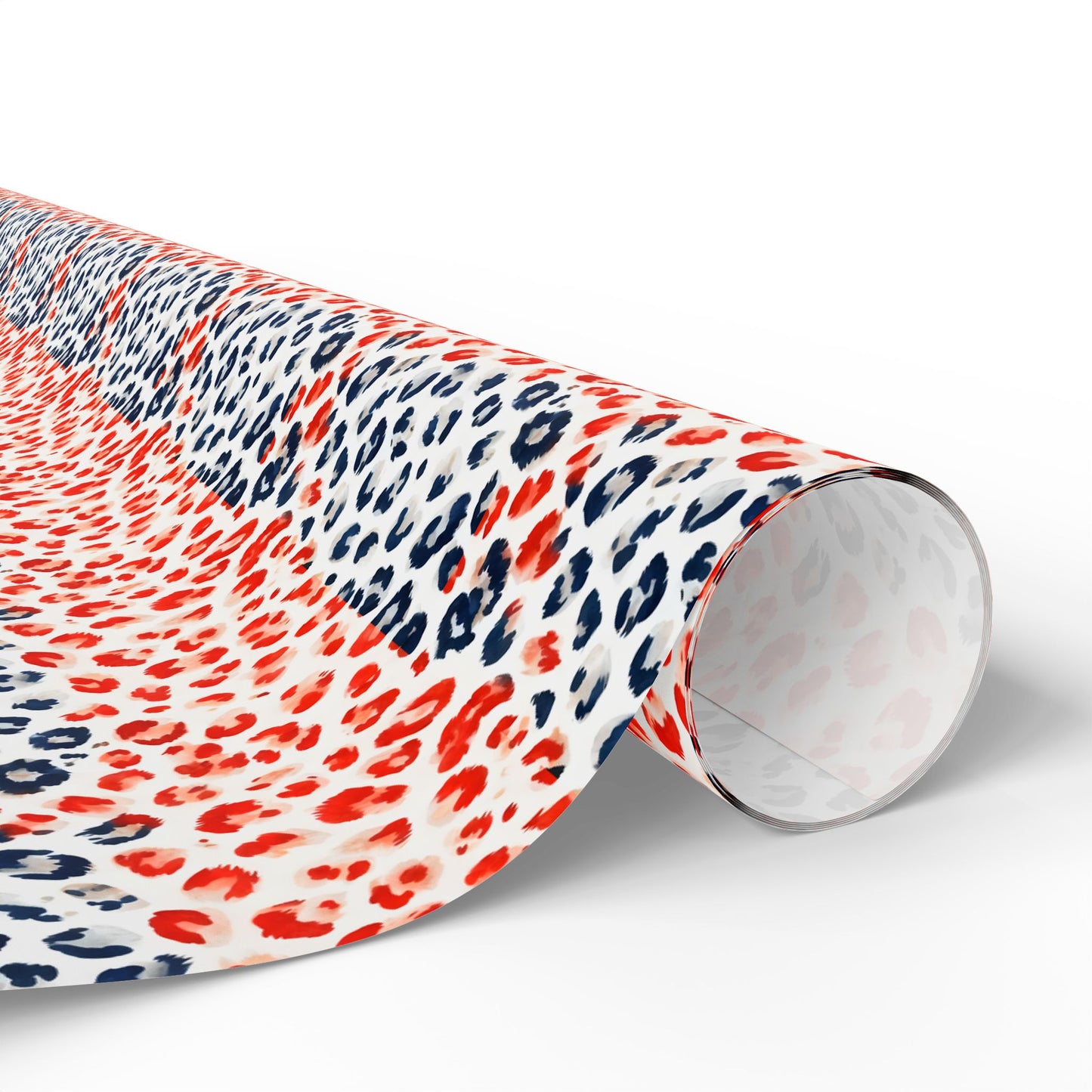 Cheetah Print Wrapping Paper, Red White Blue Animal Print Gift Wrap for Birthdays, Holidays, Presents, Scrapbooking, Decor, Crafting