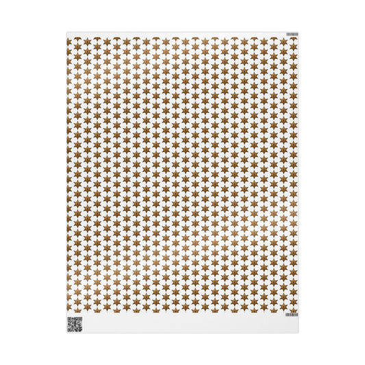 Sheriff Badge Pattern Wrapping Paper | Western Star Kids Party Wrap