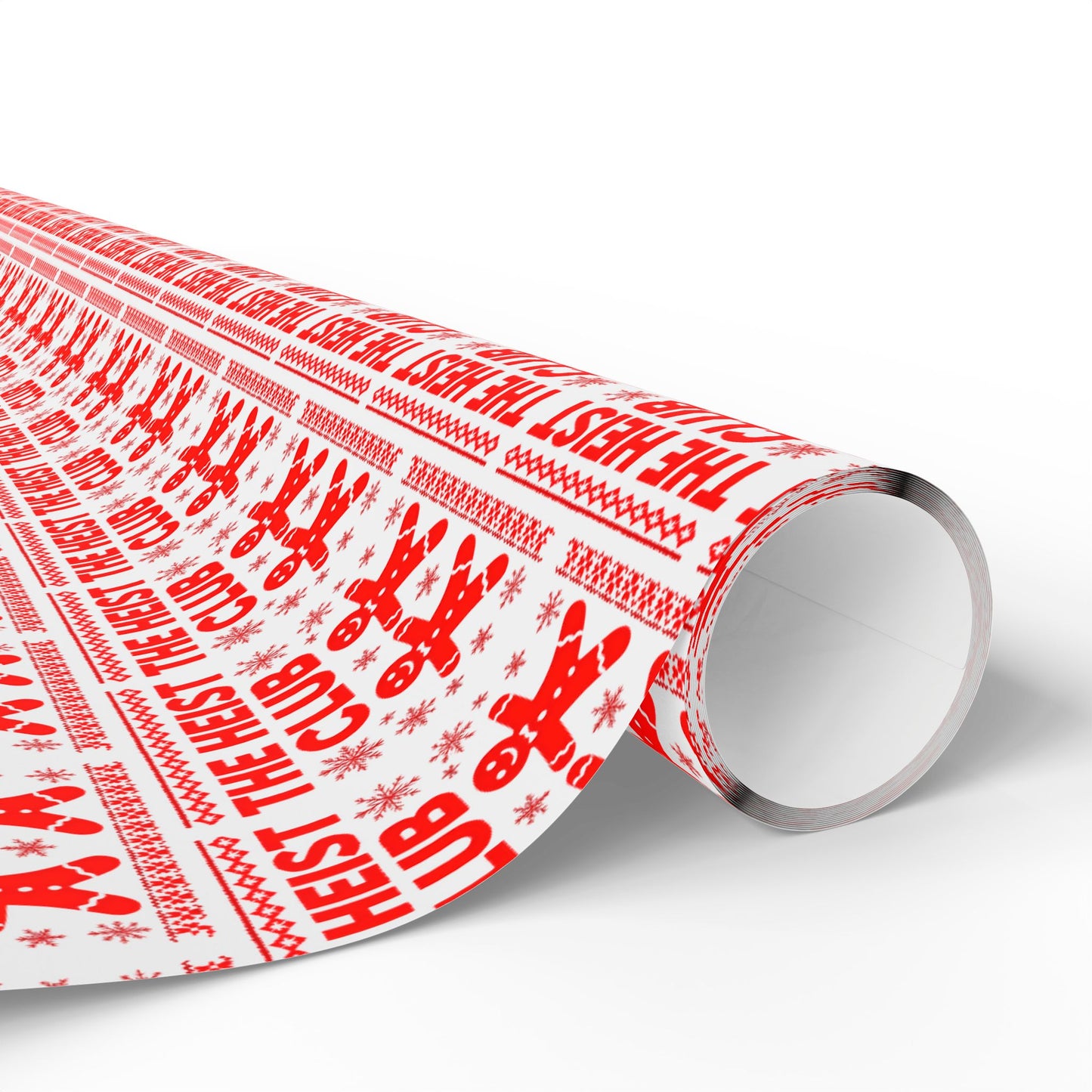 The Heist Club Wrapping Paper | Red holiday novelty paper