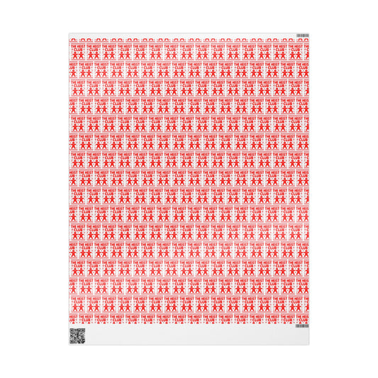 The Heist Club Wrapping Paper | Red holiday novelty paper