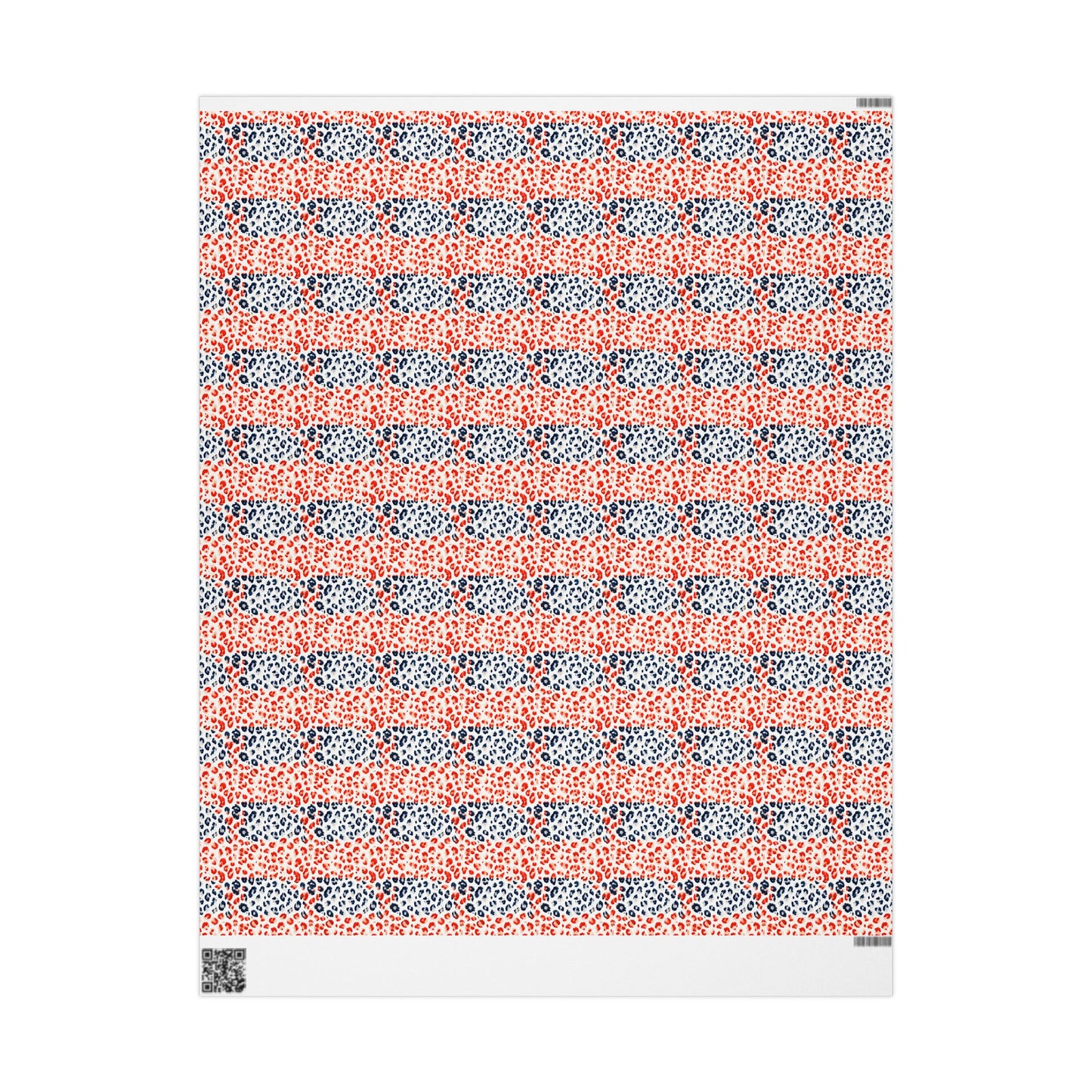 Cheetah Print Wrapping Paper, Red White Blue Animal Print Gift Wrap for Birthdays, Holidays, Presents, Scrapbooking, Decor, Crafting