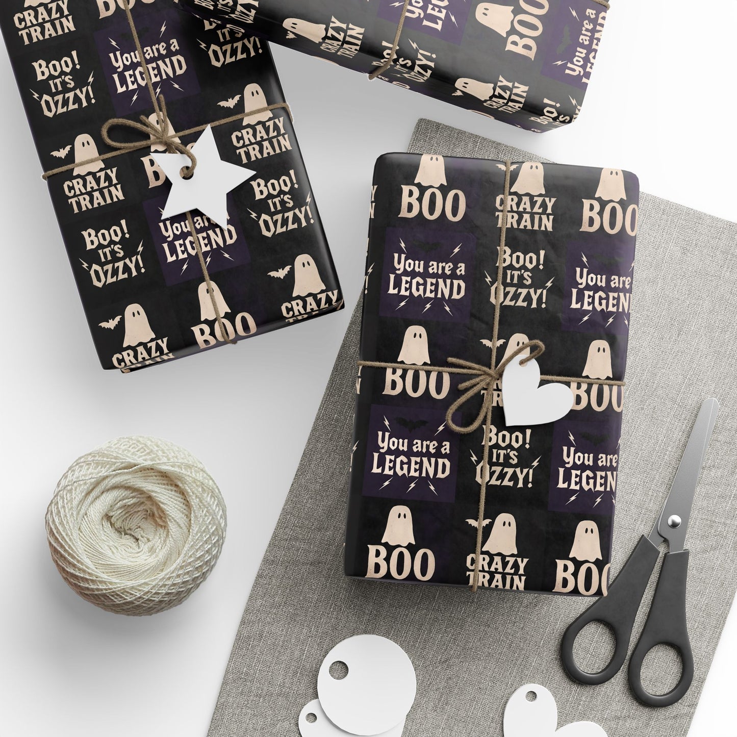 Ozzy Halloween Wrapping Papers, 30x180 Gift Wrap Sheets for Music Lovers, Unique Holiday Gift Packaging, Music Themed