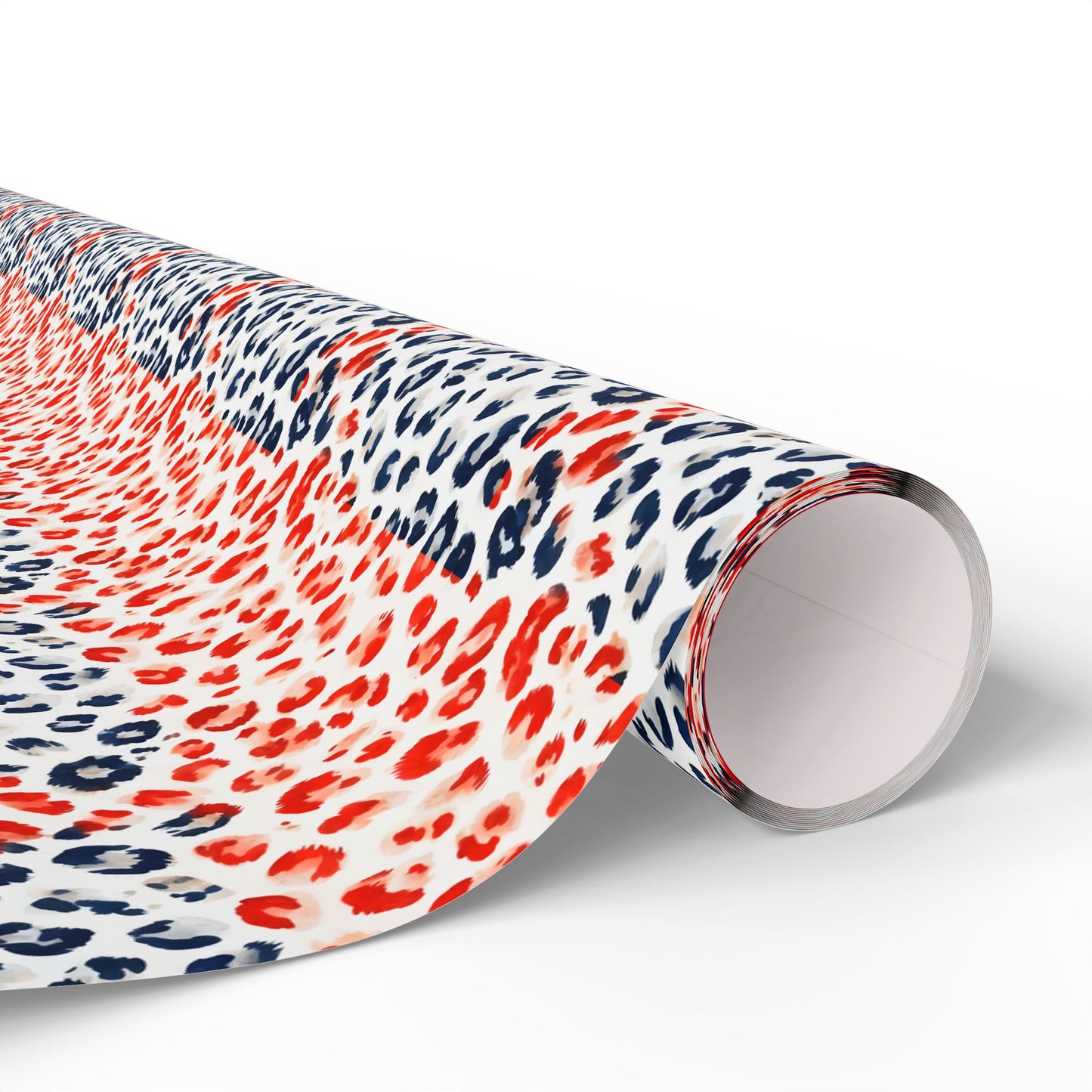 Cheetah Print Wrapping Paper, Red White Blue Animal Print Gift Wrap for Birthdays, Holidays, Presents, Scrapbooking, Decor, Crafting
