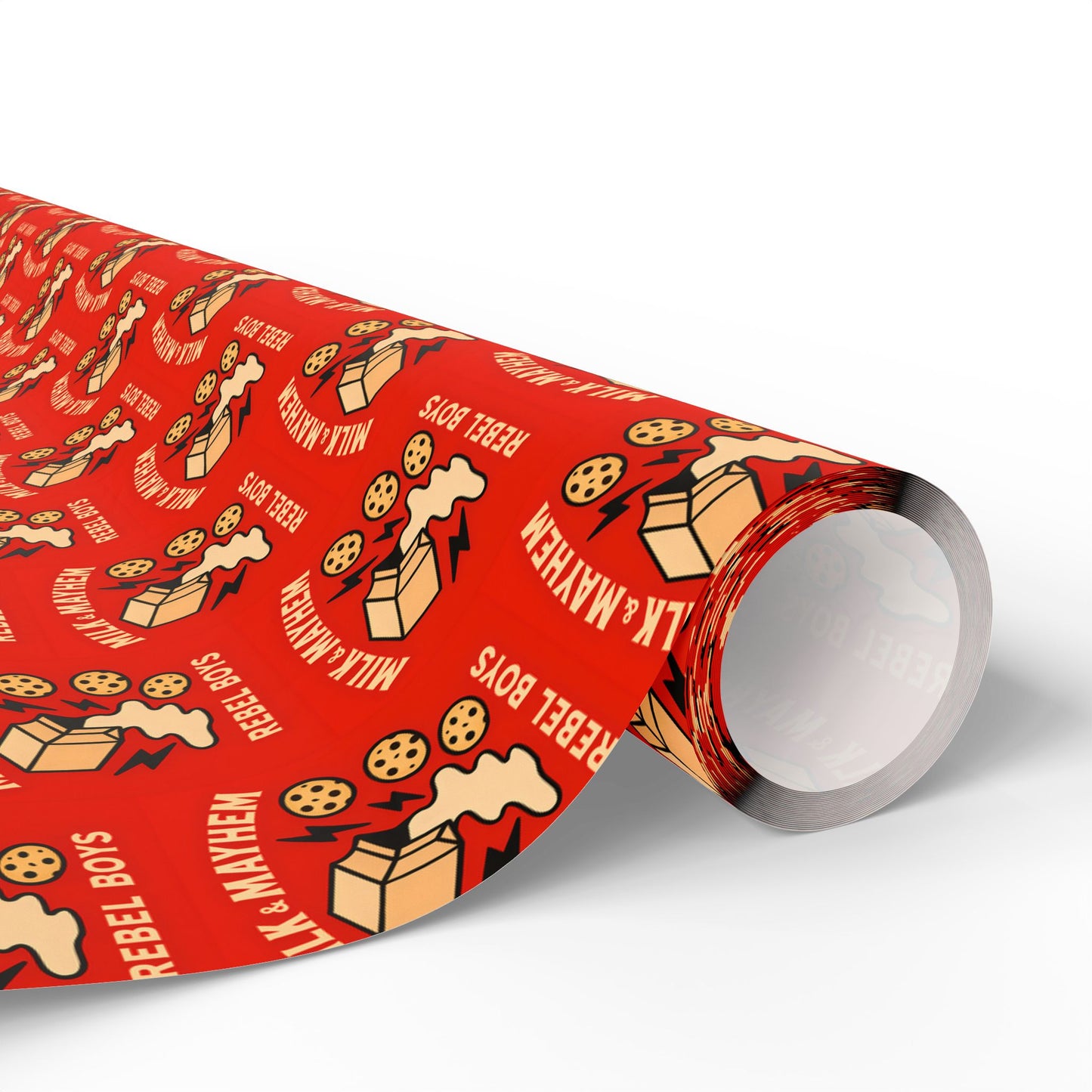 Rebel Boys Milk and Mayhem Wrapping Paper, Gift Wrap, Unique Design, Boys Birthday Party, Kids Gift Packaging, Fun Pattern
