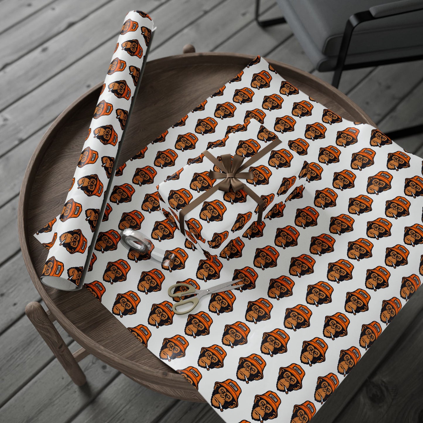 Bitcoin Monkey Wrapping Paper | Novelty Pattern Gift Wrap Roll
