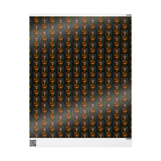 Rockstar wrapping paper, Oz Stained Glass Saint Pattern wrapping paper | Religious Holiday Wrap