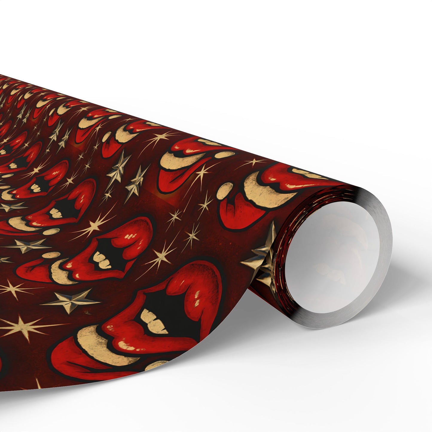 Santa lips Wrapping Papers | Holiday Candy Pattern