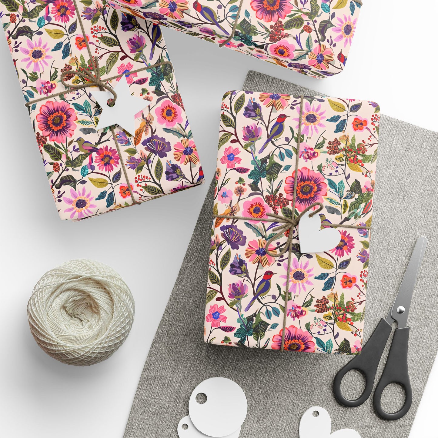 Floral Wrapping Paper, Botanical Gift Wrap for Nature Lovers, Greenery Design, Eco-Friendly Present, Holiday Gift Wrap, Decorative Paper