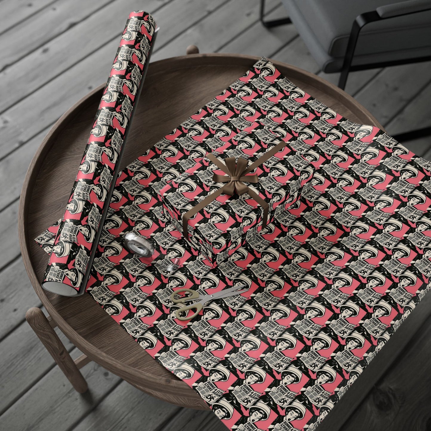 Wrapping Paper, The Heist Club Gift Wrap, Christmas Holiday Present Decoration, Birthday Party Supplies, Elegant Black and Gold Design