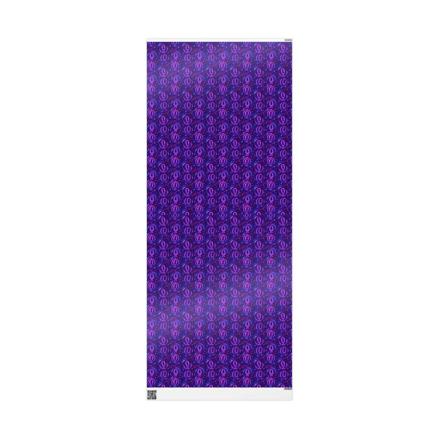 Rockstar neon microphones and stars wrapping paper | Holiday Gift Wrap, Dark Teal purple